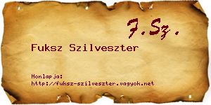 Fuksz Szilveszter névjegykártya